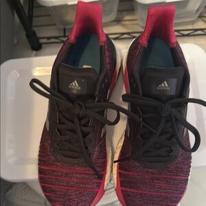 Adidas Pink and Black Solar Glide Boost Athletic Sneakers